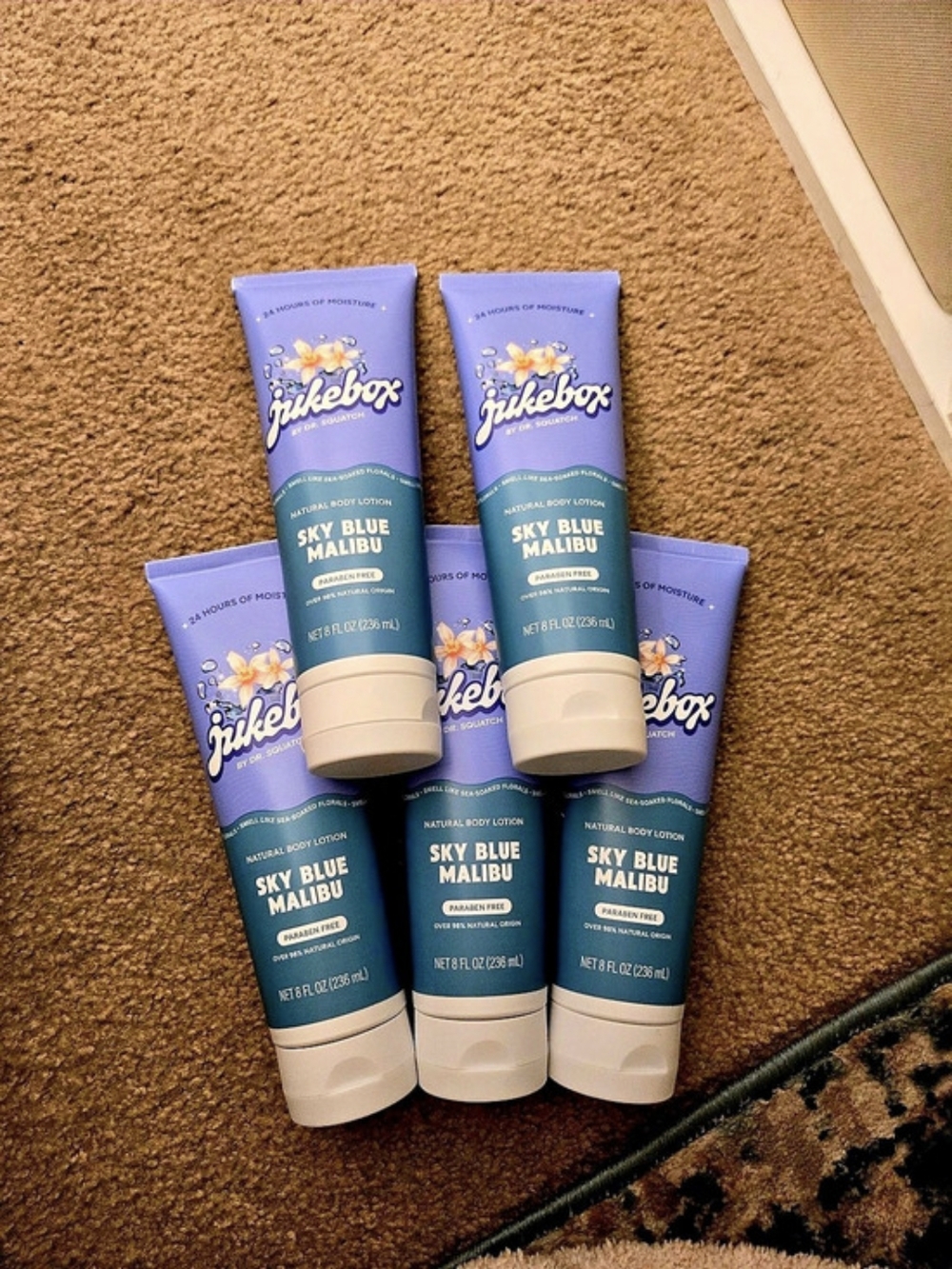 Jukebox Sky Blue Malibu Lotion in Blue & Purple NWT